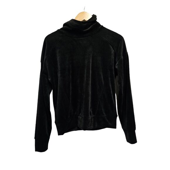 EVEREVE‎ Coco Velour Hoodie Sweatshirt Black SMALL - Picture 2 of 4